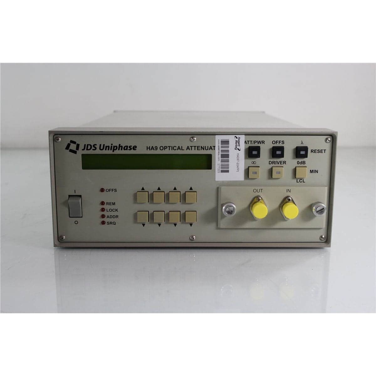 JDS Uniphase HA097+20AFP1 HA9 9/125 Optical Attenuator with FC/HPC Front Bulkheads