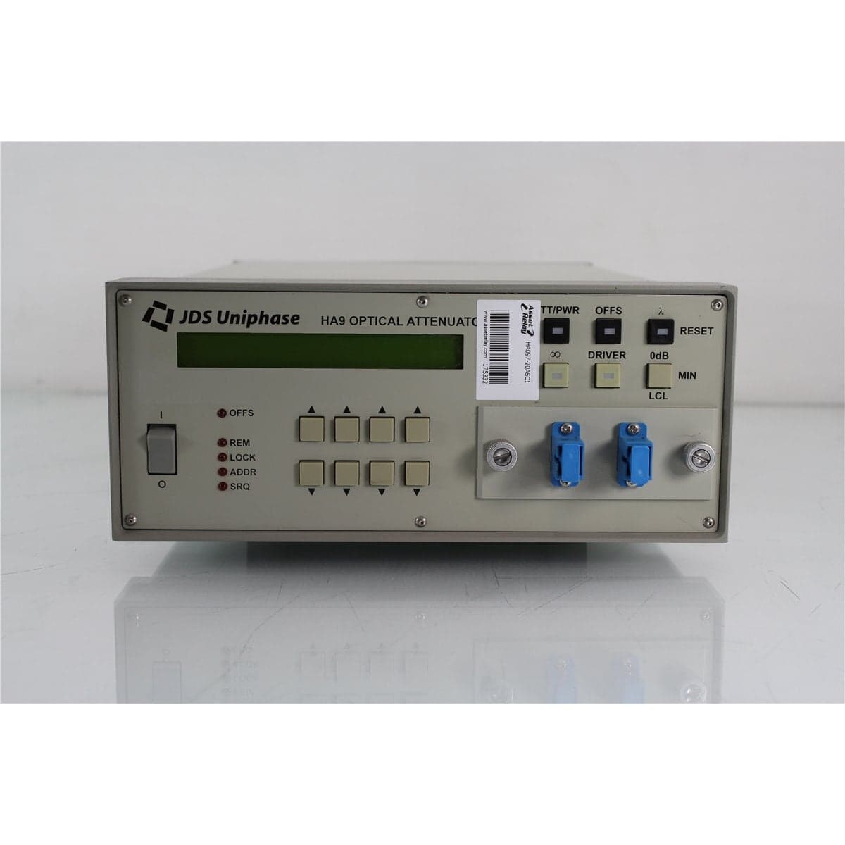 JDS Uniphase HA097+20ASC1 HA9 9/125 Optical Attenuator with SC/HPC Front Bulkheads