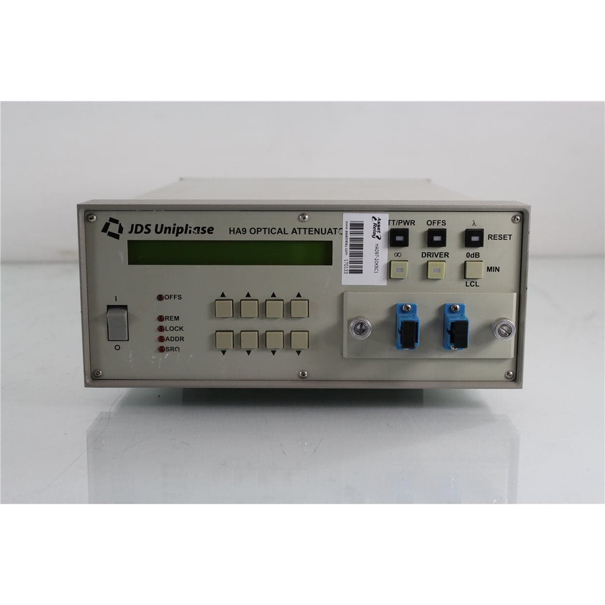 JDS Uniphase HA097+20KSC1 HA9 9/125 Optical Attenuator with SC/HPC Front Bulkheads