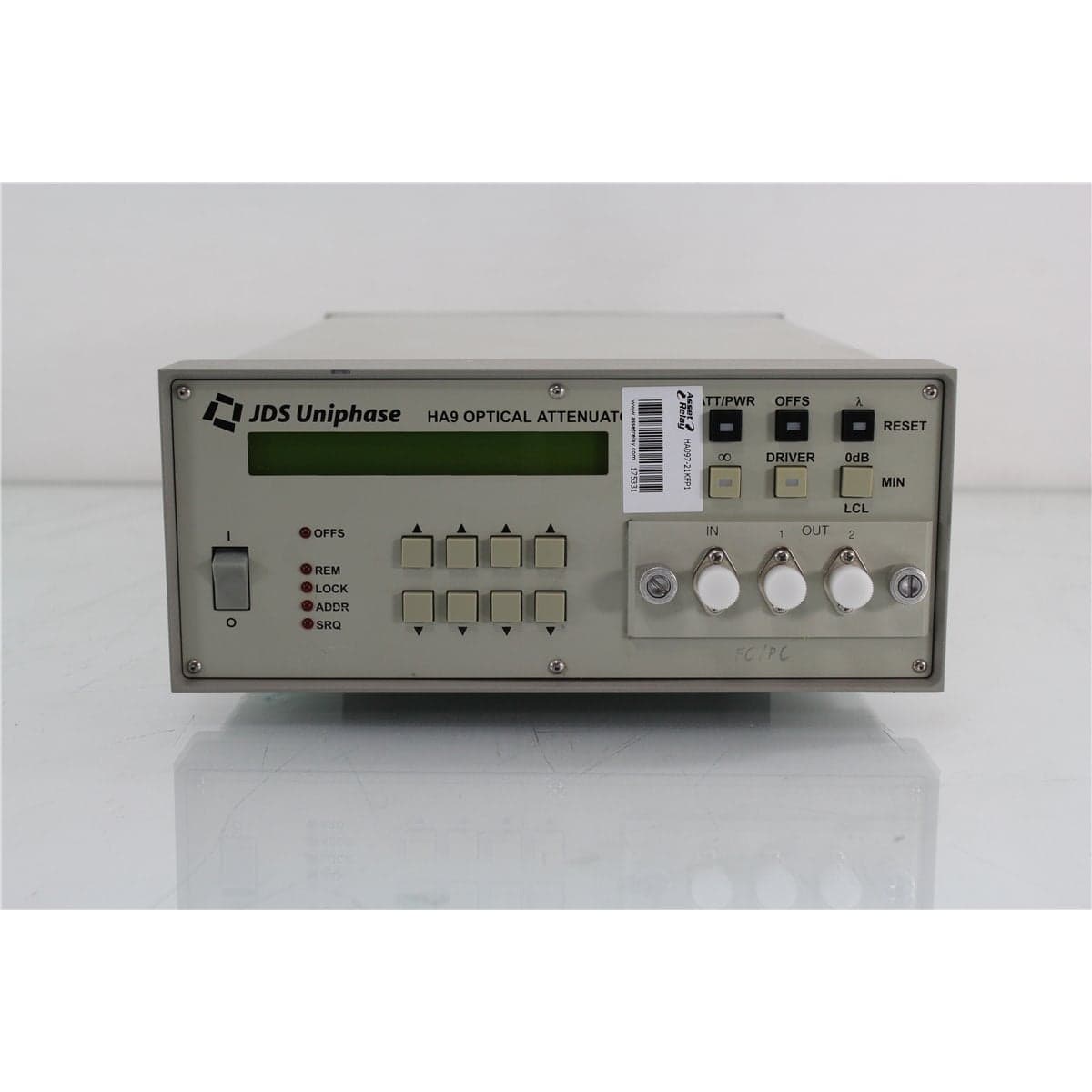 JDS Uniphase HA097+21KFP1 HA9 9/125 Optical Attenuator with 50/50 Coupler and FC/HPC Front Bulkheads