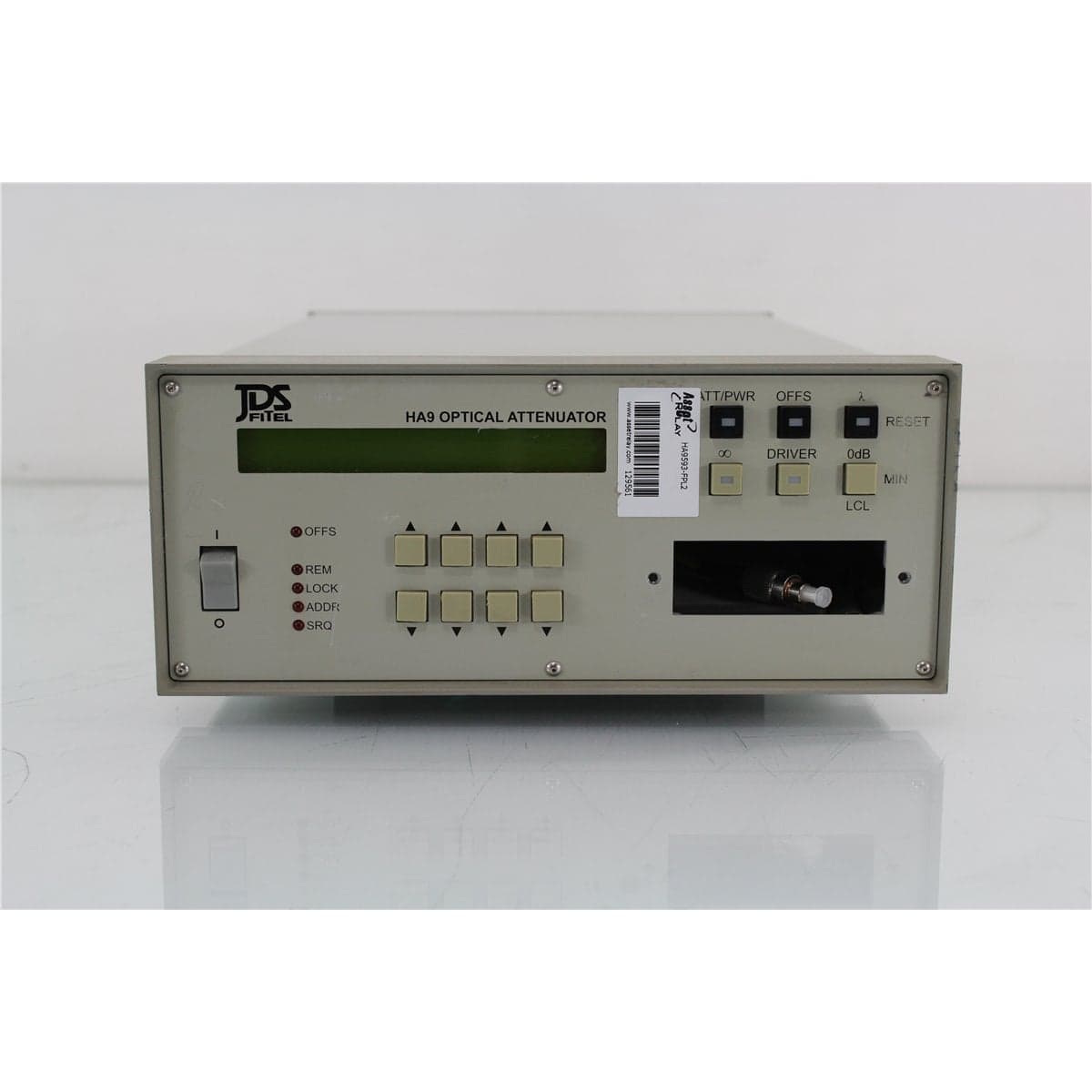 JDS Fitel HA9593-FPL2 HA9 9/125 Single-Mode Optical Attenuator with 10/90 Splitter and FC/PC Front Bulkheads