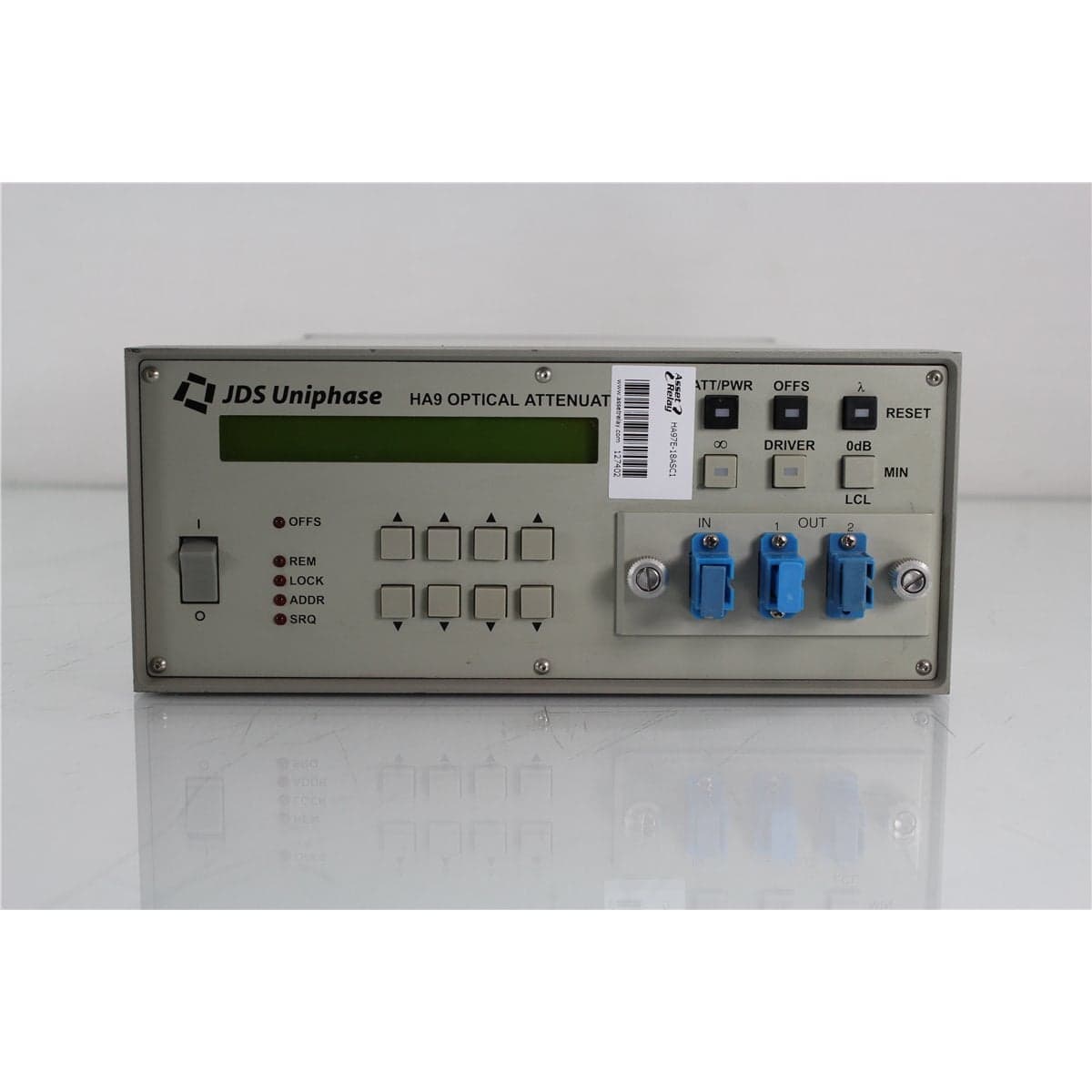 JDSU HA97E-18ASC1 HA9 9/125 Single-Mode Programmable Optical Attenuator with 1:2 Switch and SC/HPC Front Bulkheads