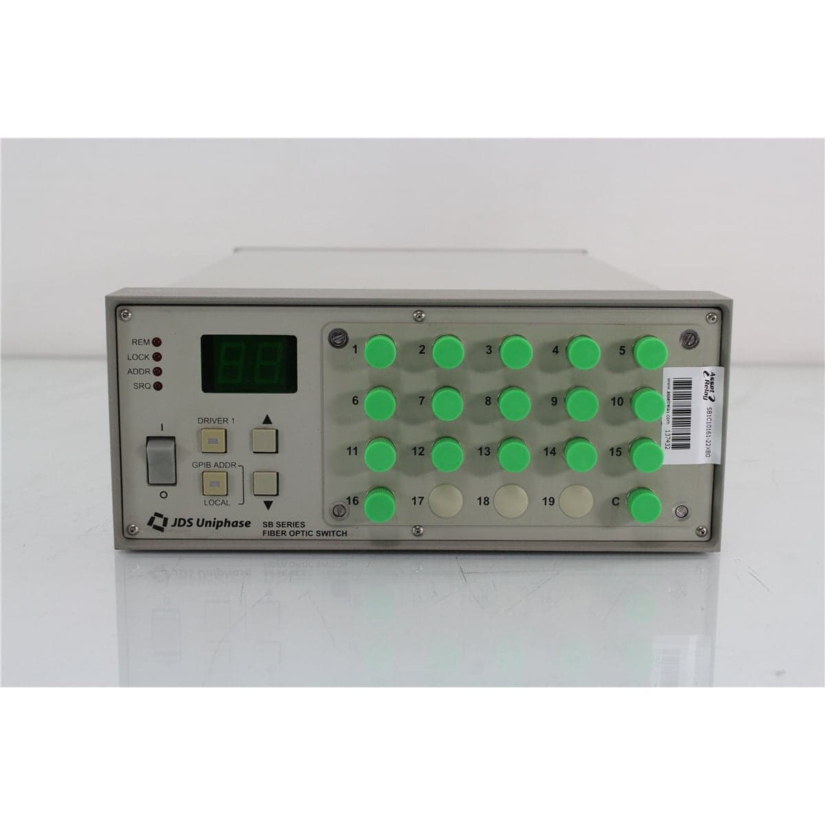 JDSU SB1C10161+22XB000FP 1x16 Multimode Fiber Optic Switch with FC/HPC Front Bulkheads