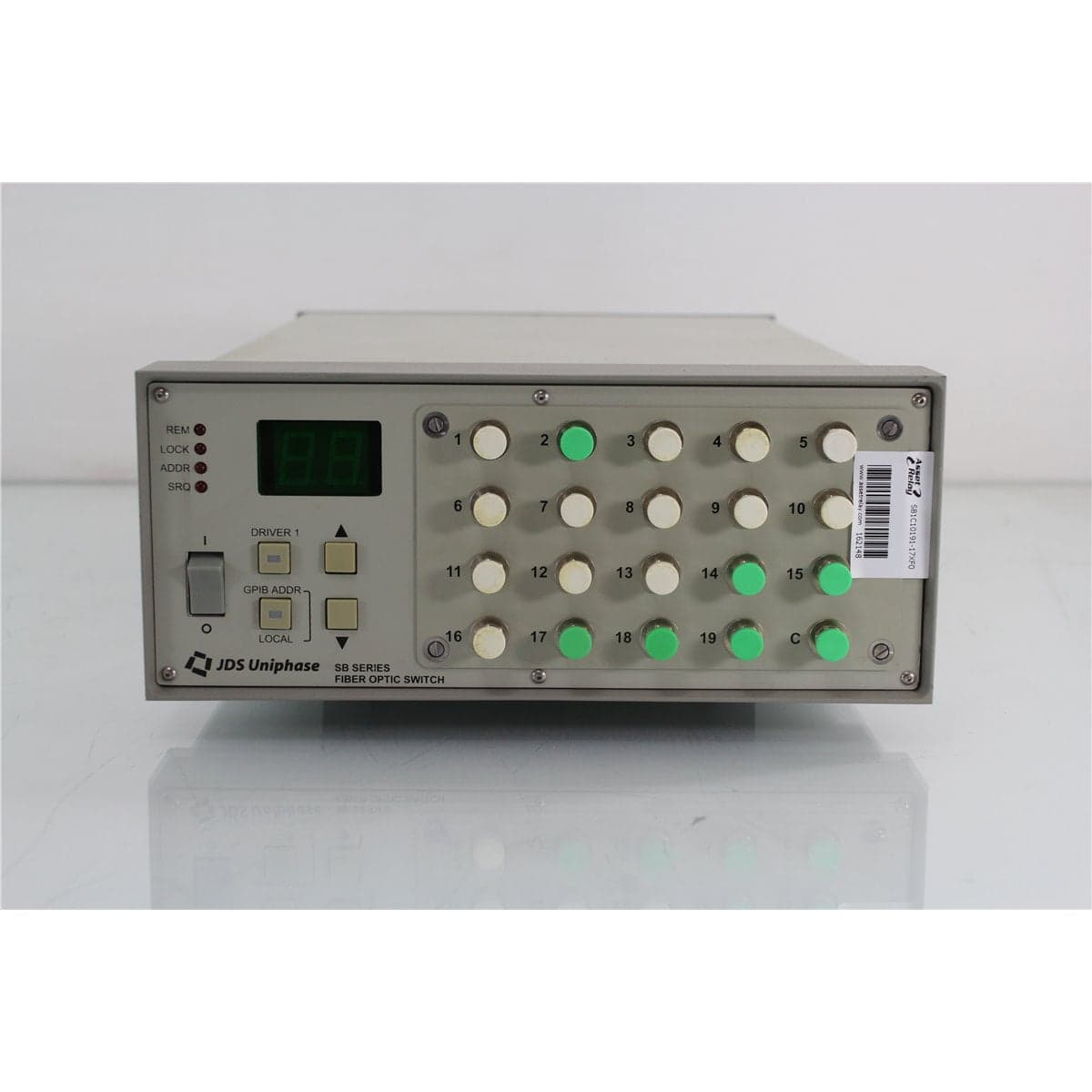 JDSU SB1C10191+17XF000SC 1x19 Single-Mode Fiber Optic Switch with SC/HPC Front Bulkheads