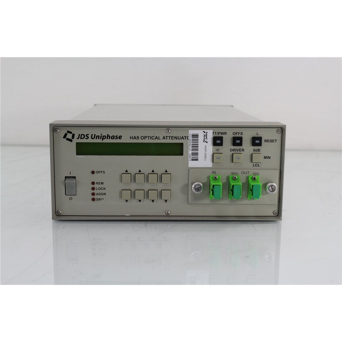 JDS Uniphase HA097+29KSU1 HA9 9/125 Optical Attenuator with 10/90 Coupler and SC/APC Front Bulkheads