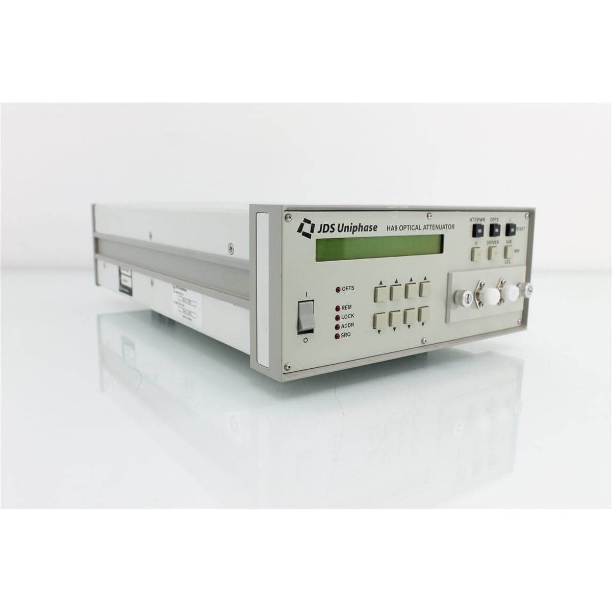 JDS Uniphase HA097+28AFP1 HA9 9/125 Optical Attenuator with 1:2 Switch and FC/HPC Front Bulkheads